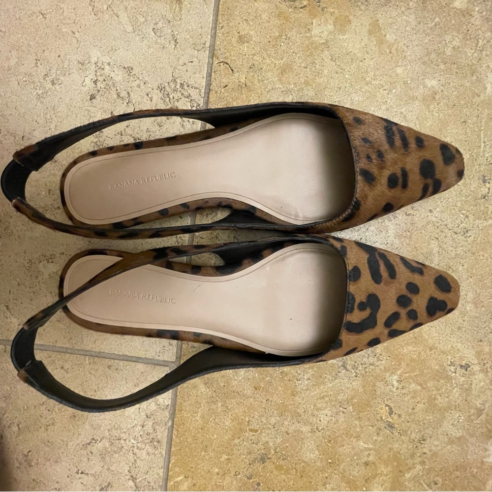 Banana Republic Animal Print Slingback Flats